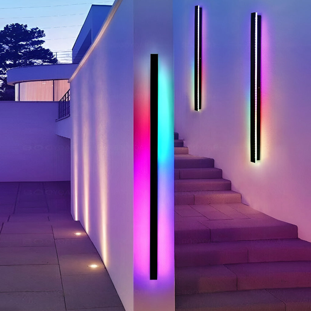 Black Long LED RGB Linear Lights Outdoor Waterproof Wall Lighting - Lamp Outdoor