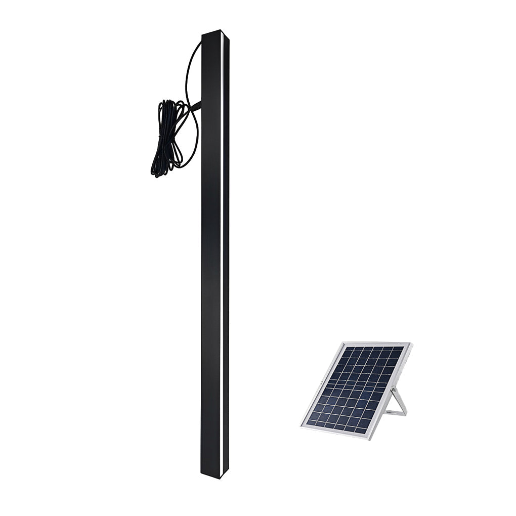 Minimalist Long Linear LED Waterproof Black Modern Solar Wall Sconce Lighting - Lamp Outdoor