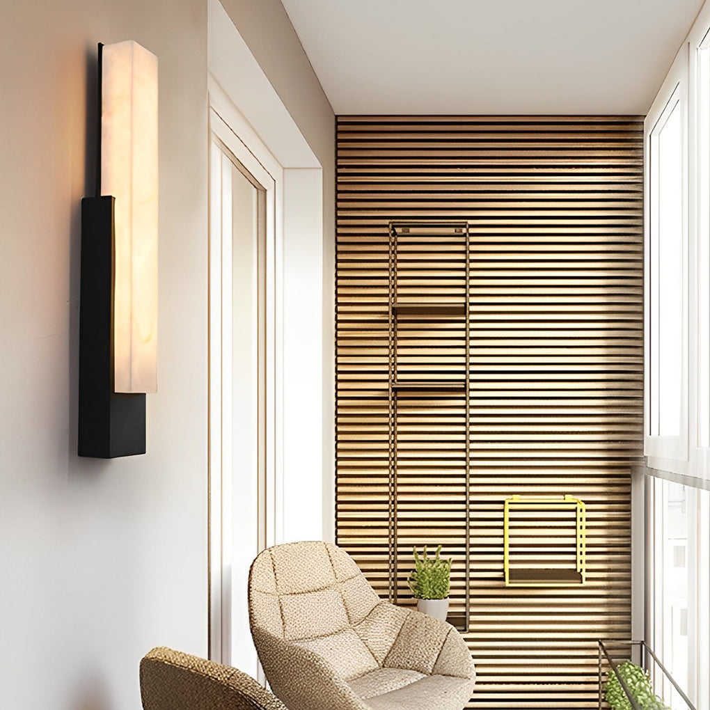 Waterproof Imitation Marble Shade LED Black Modern Outdoor Wall Light - Lamp Outdoor