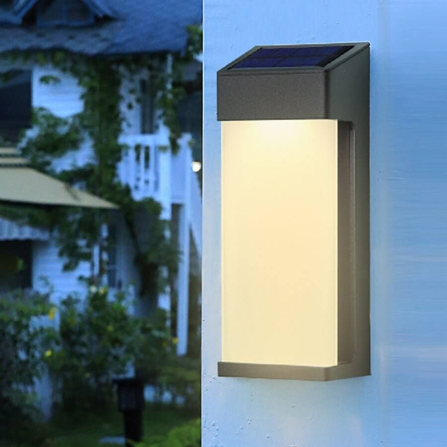 2PCS Contemporary Solar LED Wall Light with High Hardness Glass for Outdoor Gardens - Lamp Outdoor