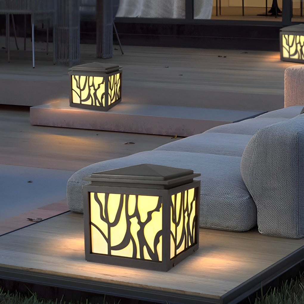 Rustic Creative Waterproof LED Black Retro Outdoor Fence Post Lights - Lamp Outdoor