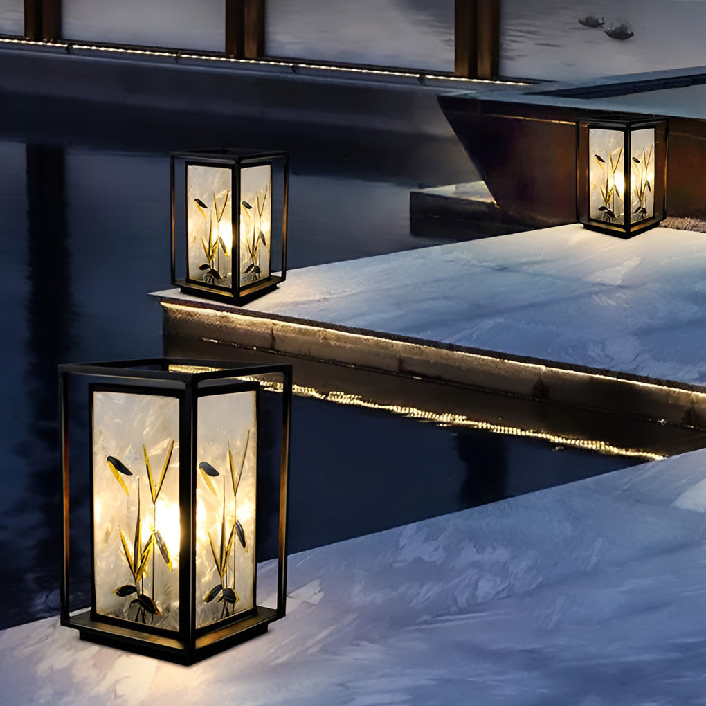 Artistic Solar LED Pathway Lights with Landscape Pattern - Lamp Outdoor