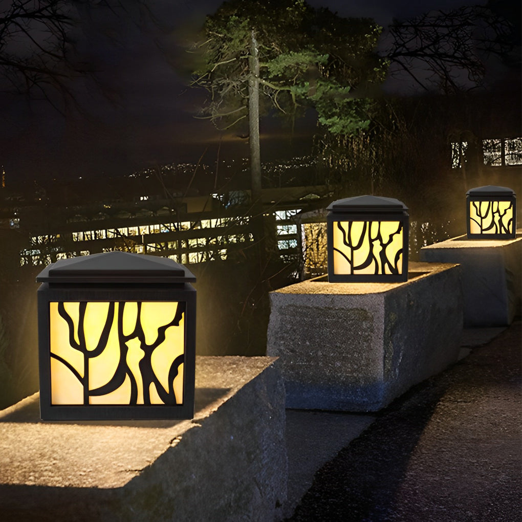 Rustic Creative Waterproof LED Black Retro Outdoor Fence Post Lights - Lamp Outdoor