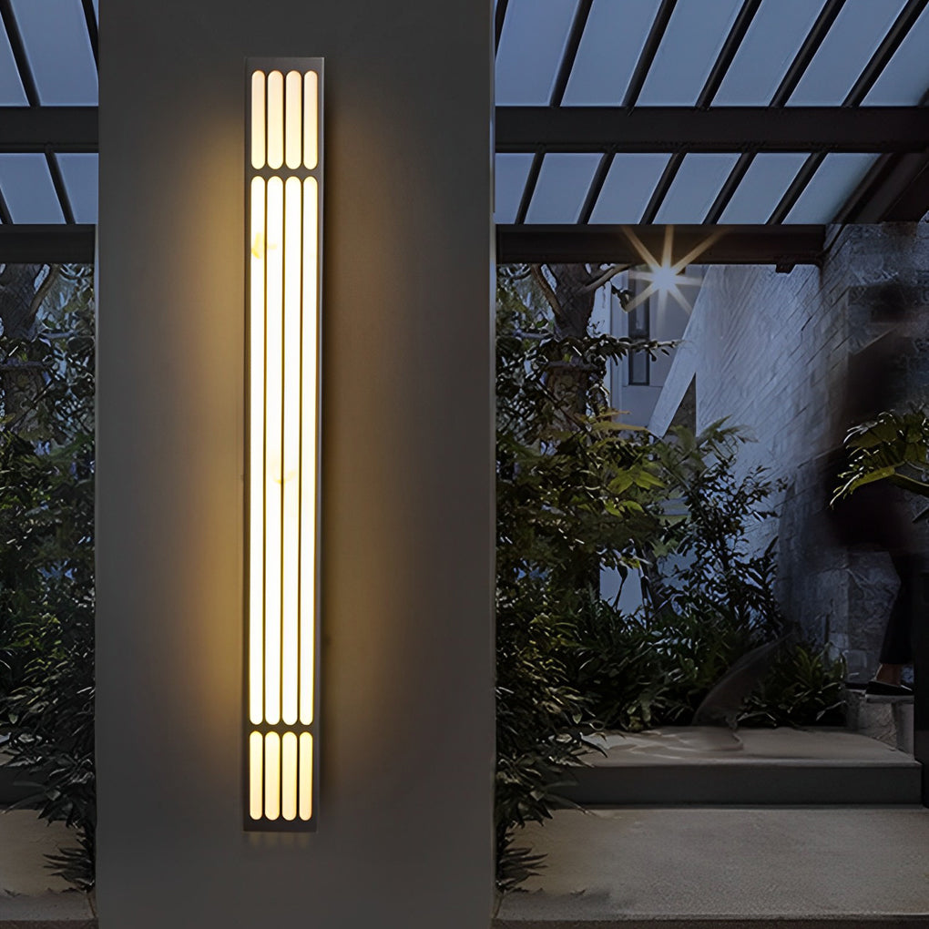 Long Rectangular Waterproof LED Black Modern Outdoor Wall Lamp - Lamp Outdoor