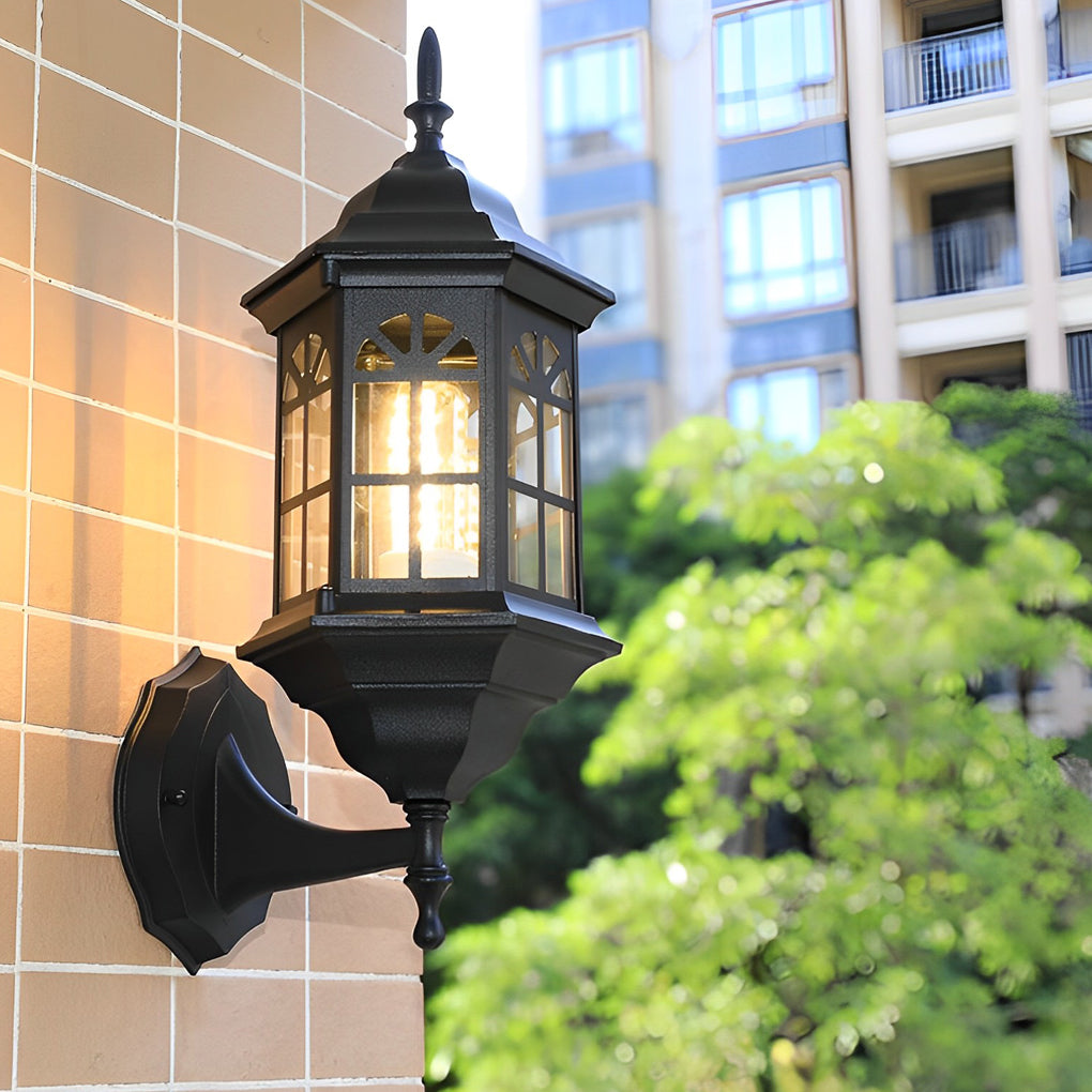 Waterproof LED Glass European-style Outdoor Wall Lamp Plug in Wall Sconce Lighting - Lamp Outdoor
