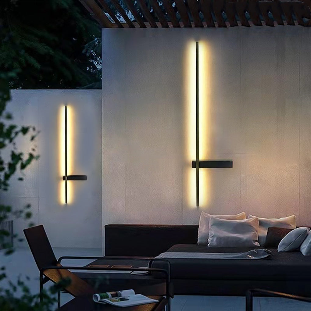 Interlaced Line Strips Waterproof Led Black Modern Outdoor Wall Lights - Lamp Outdoor