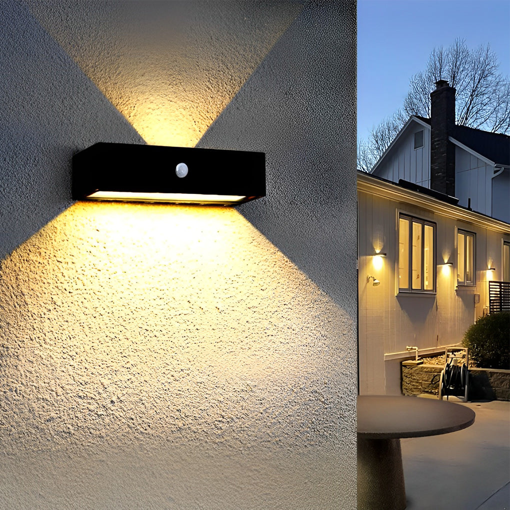 Waterproof LED Up and Down Lights Motion Sensor Modern Solar Wall Lamp - Lamp Outdoor
