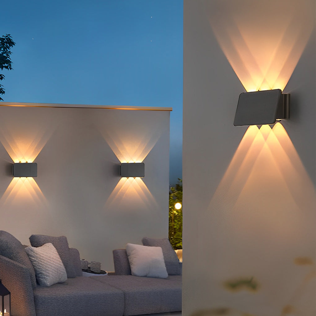 Waterproof LED Up and Down Lights Solar Wall Lamp Wall Washer Lights - Lamp Outdoor