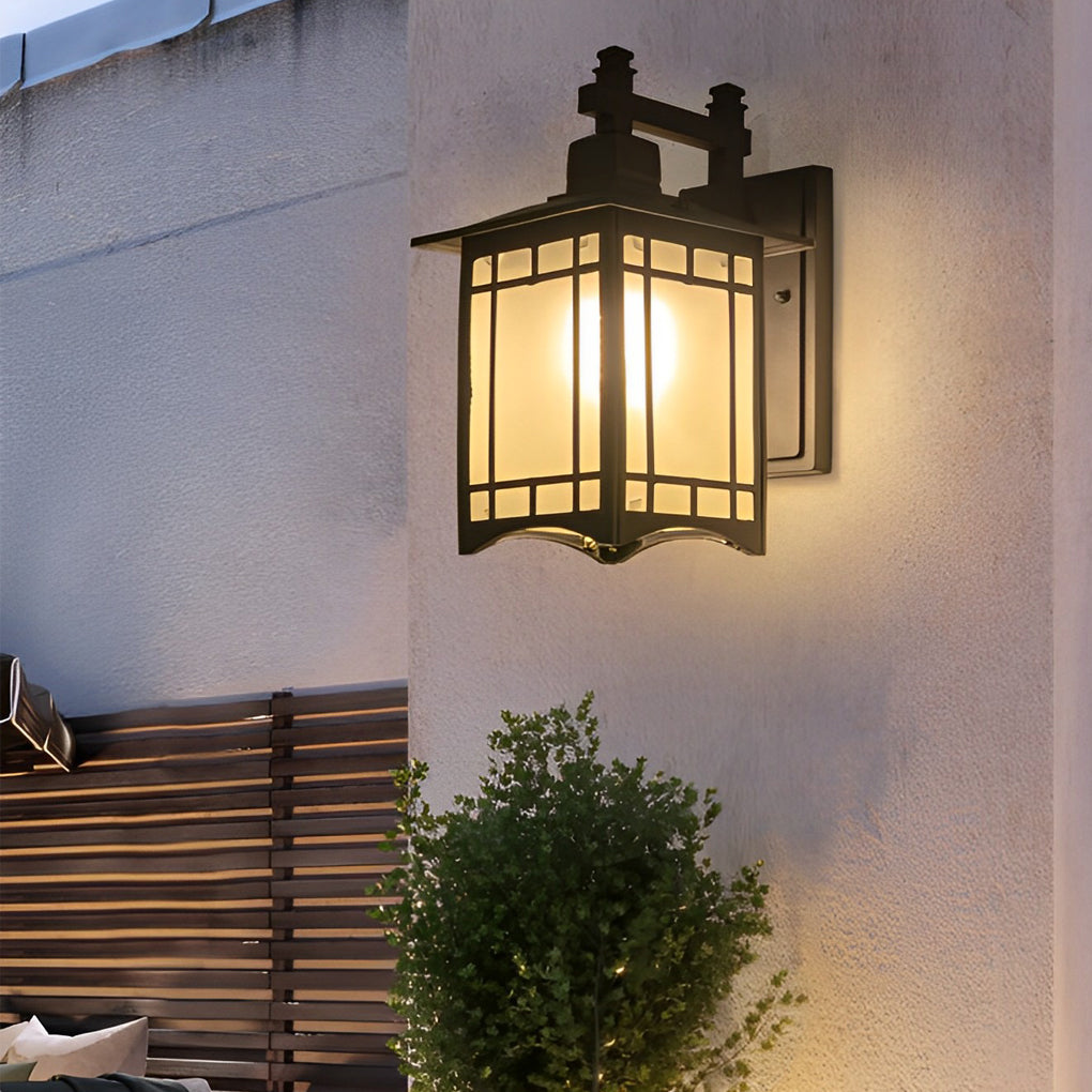 Retro Waterproof LED Vintage Solar Wall Lamp with Remote Wall Sconce Lighting - Lamp Outdoor