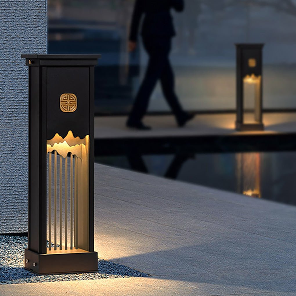 Elegant Outdoor LED Light with Artistic Cut Craft and Strip Design - Lamp Outdoor