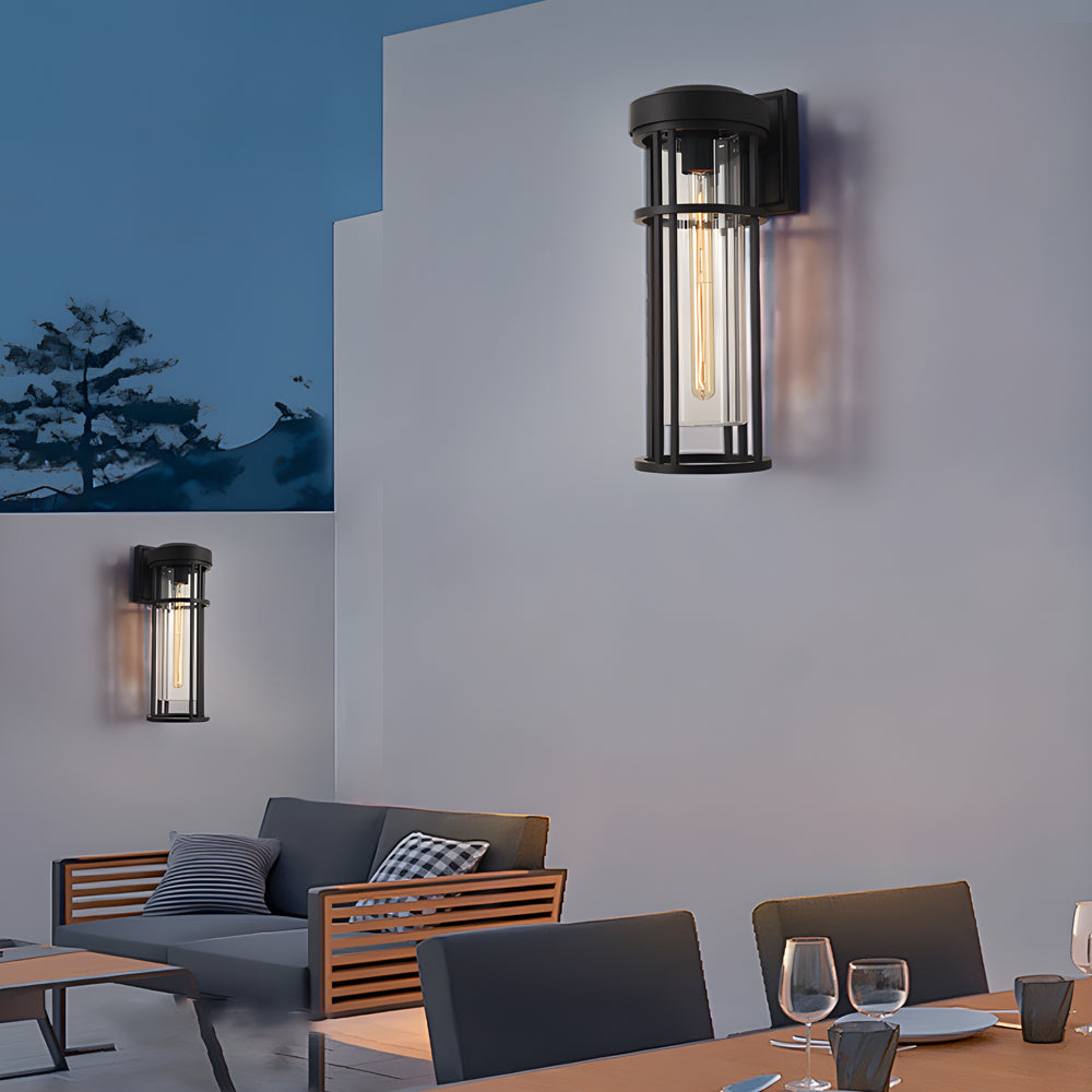 Waterproof Black Outdoor Wall Sconce Light Glass Lampshade Design - Lamp Outdoor