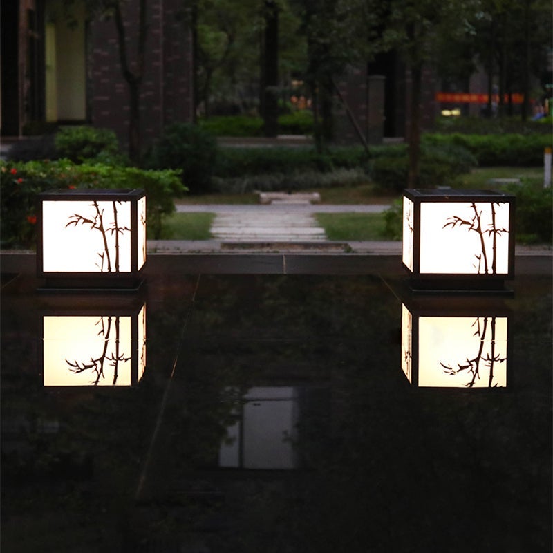 Geometric Acrylic Waterproof LED Modern Solar Lights Outdoor Pillar Lamp - Lamp Outdoor