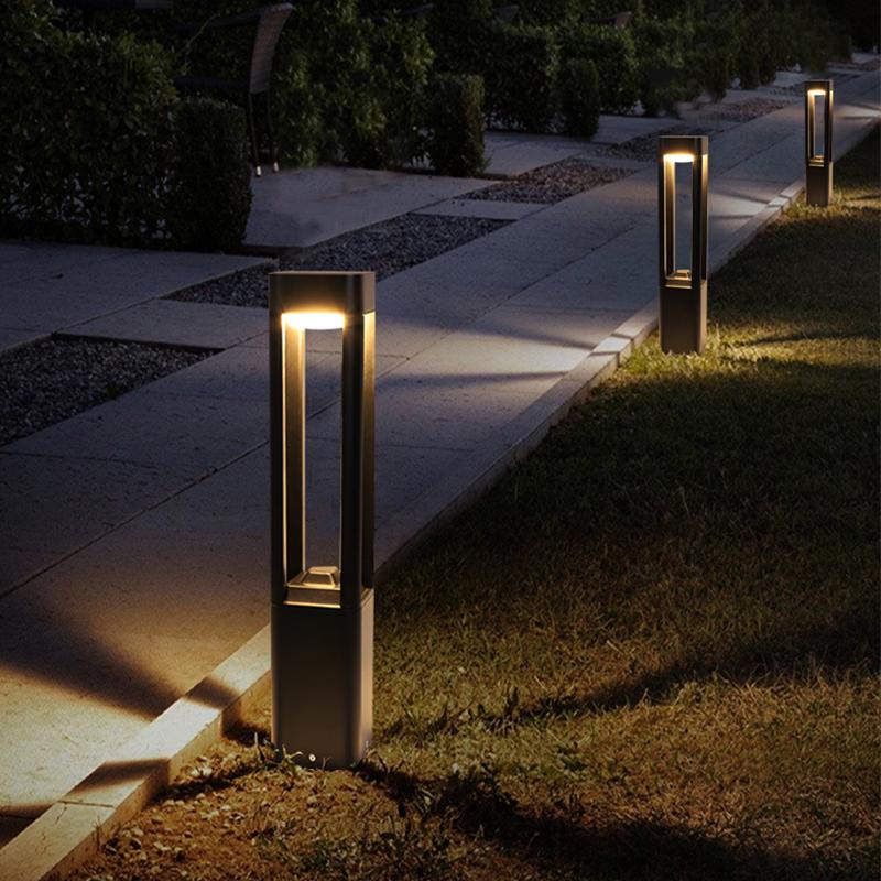 Quadruple-Sided Aluminum LED Bollard Lights Open Design for Optimal Illumination - Lamp Outdoor