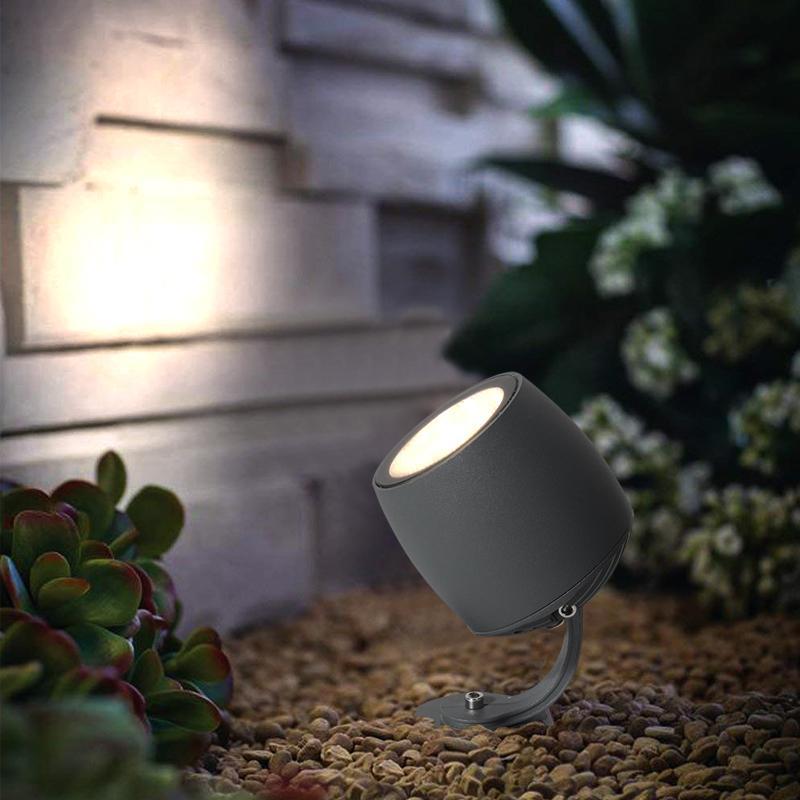 Round Aluminum LED Waterproof Gray Modern Tree Spotlights Outdoor Light - Lamp Outdoor