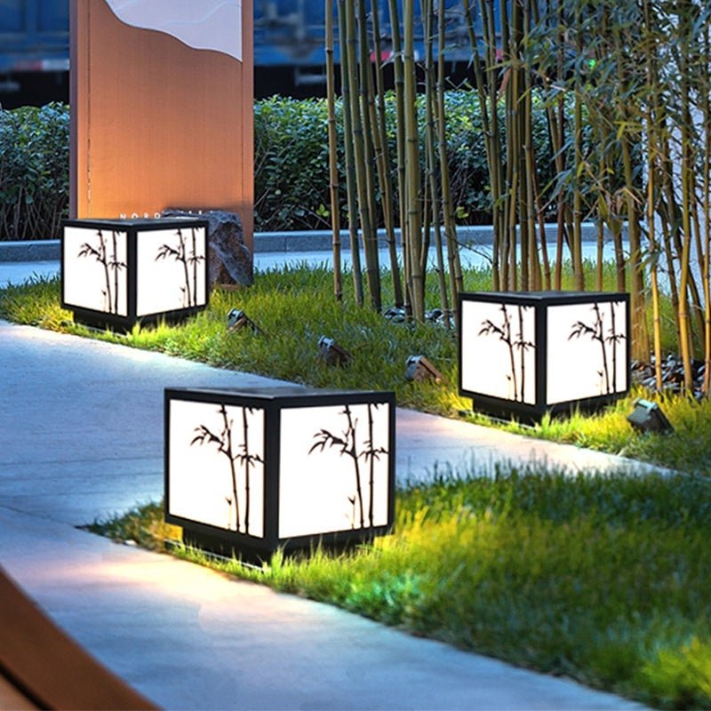 Geometric Acrylic Waterproof LED Modern Solar Lights Outdoor Pillar Lamp - Lamp Outdoor