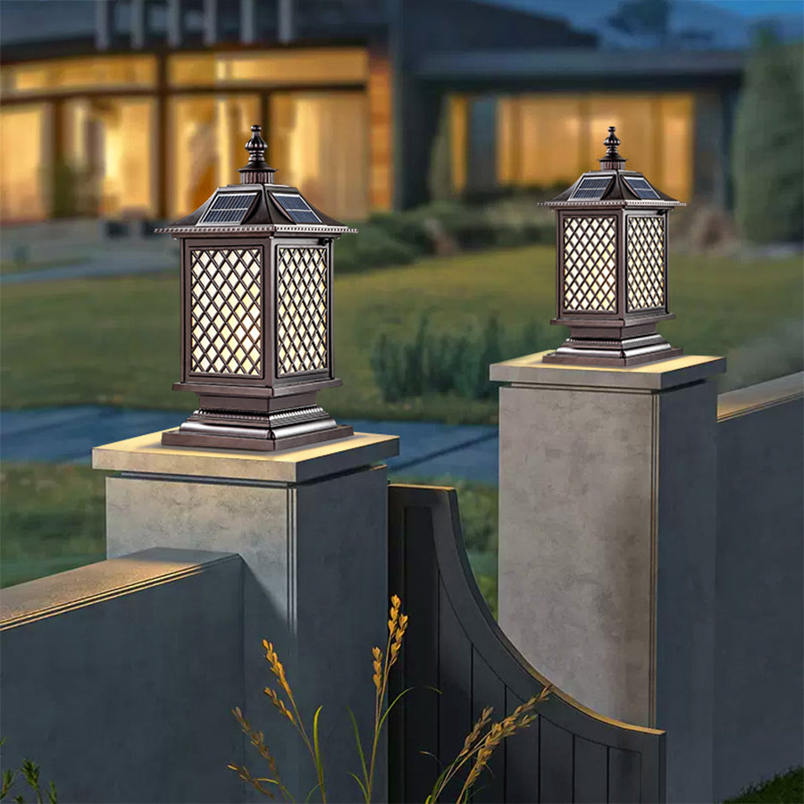 Pillar Light Fixtures Waterproof Three Color Temperature Adjustable - Lamp Outdoor