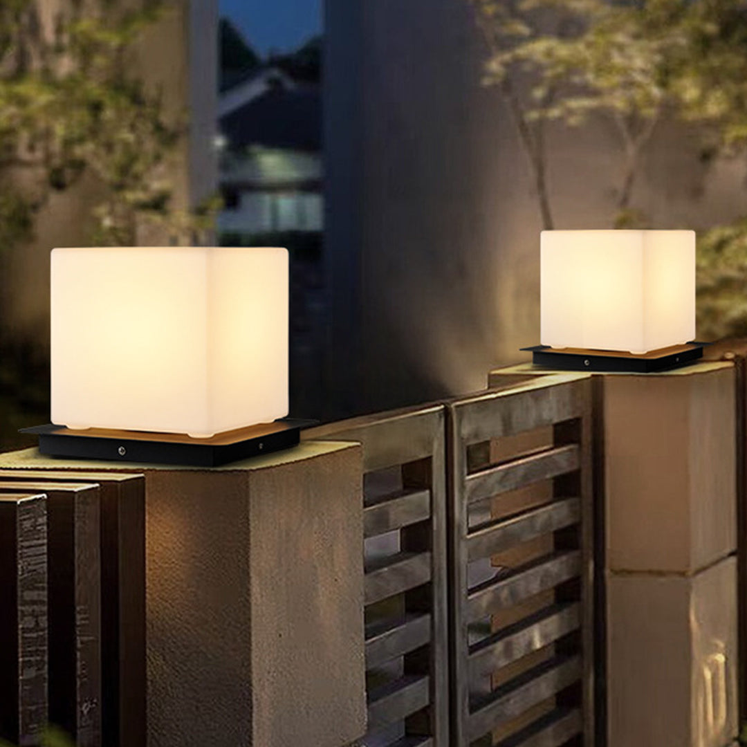 Waterproof Modern Outdoor Pillar Lights with PE Lampshade - Lamp Outdoor