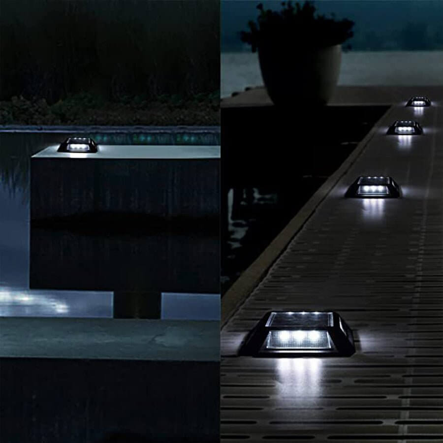 Modern Heavy-Duty Solar Deck Lights Waterproof LED Path Lighting - Lamp Outdoor