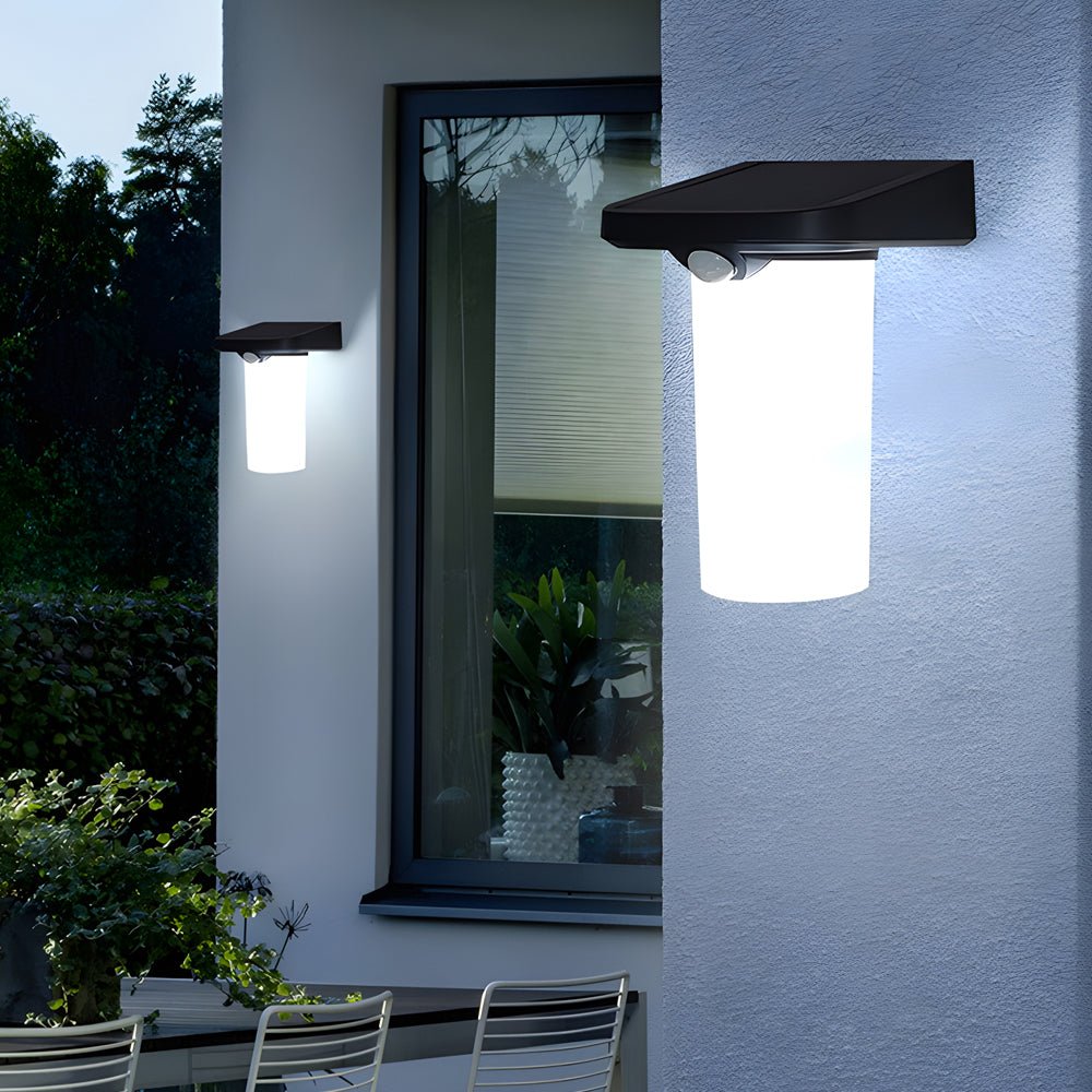Modern LED Black Outdoor Solar Wall Lights with Motion Sensor - Lamp Outdoor