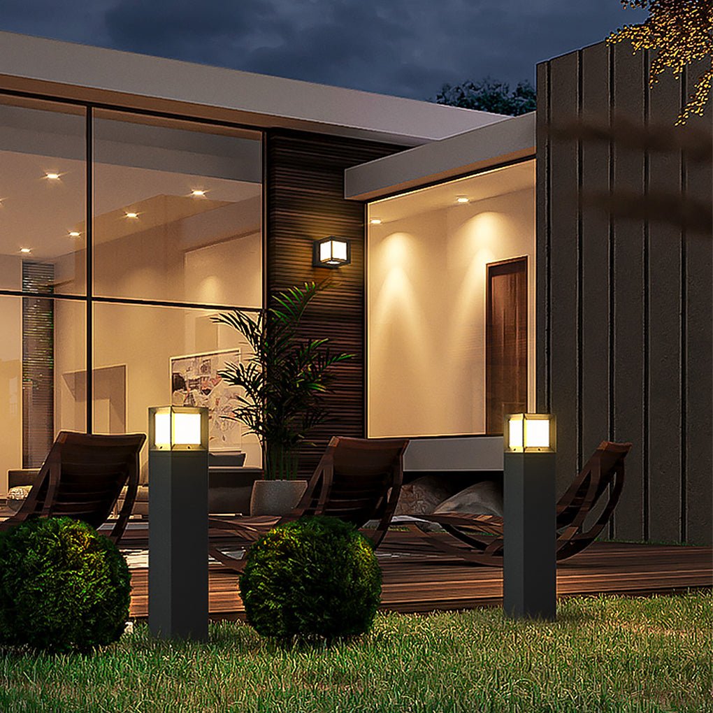 Classic LED Tall Bollard Lights Sleek, Weatherproof Landscape Path Lighting - Lamp Outdoor