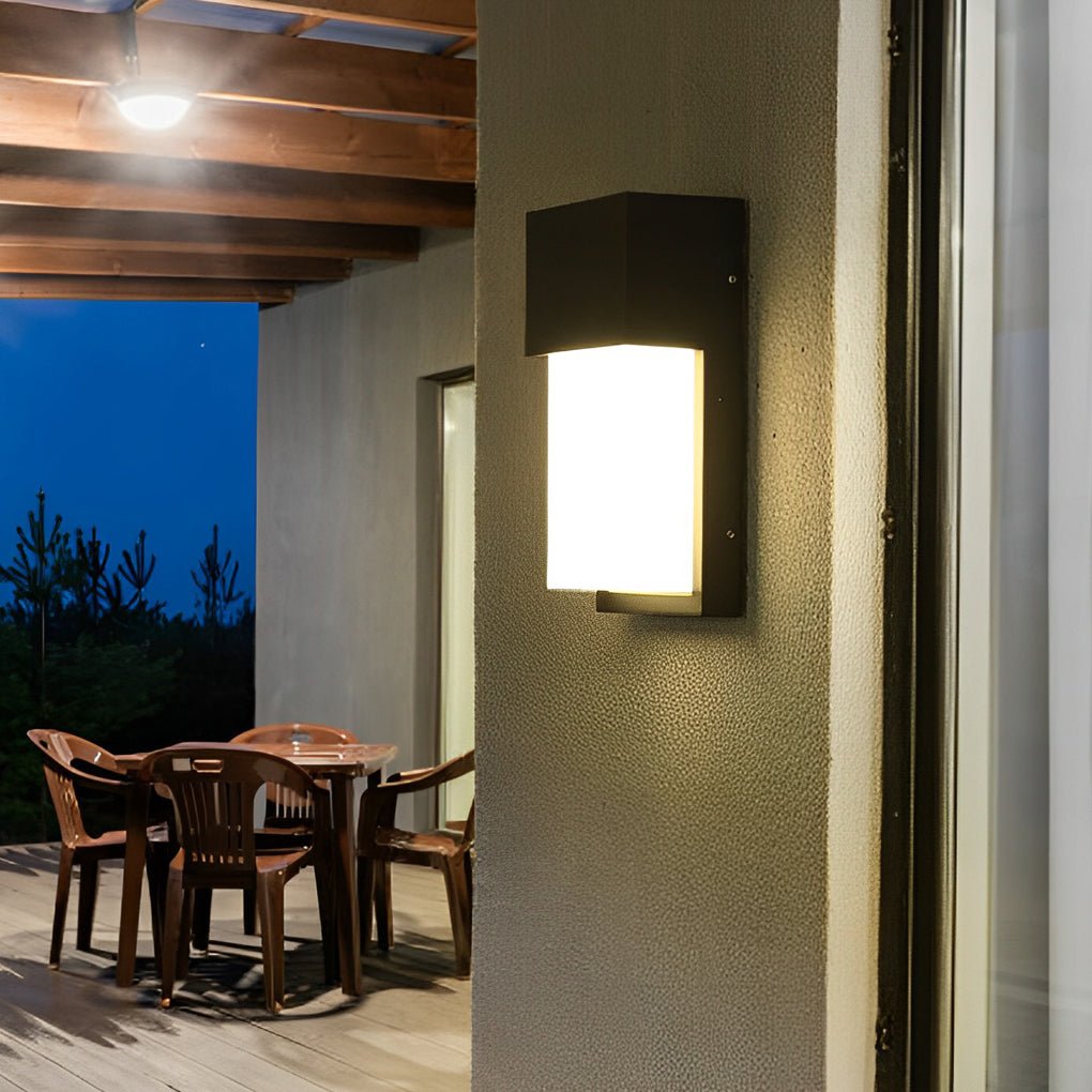 Rectangular Waterproof LED 10W Black Modern Outdoor Wall Light Fixture - Lamp Outdoor