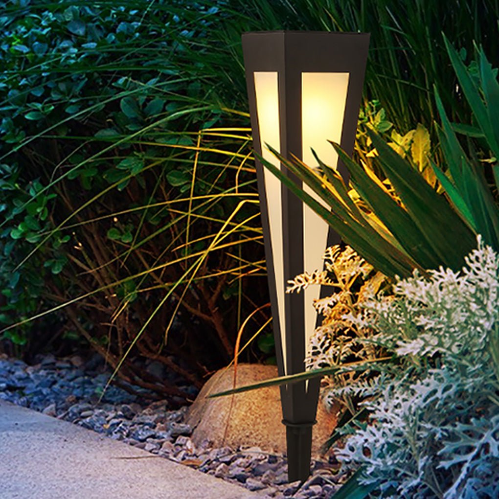 Adjustable RGB Solar LED Pathway Light Square Top & Conical Base Outdoor Lawn Lighting - Lamp Outdoor