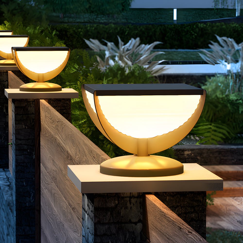 Square Metal Solar Garden Light LED Outdoor Light Post Waterproof Fence Column Head Lamp Pillar Light - Lamp Outdoor