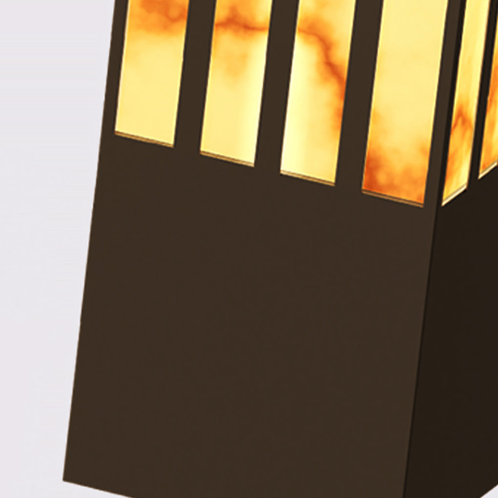 Rectangular Outdoor Garden Lights with Streak Cut Design Elegant Landscape Bollard Lights - Lamp Outdoor