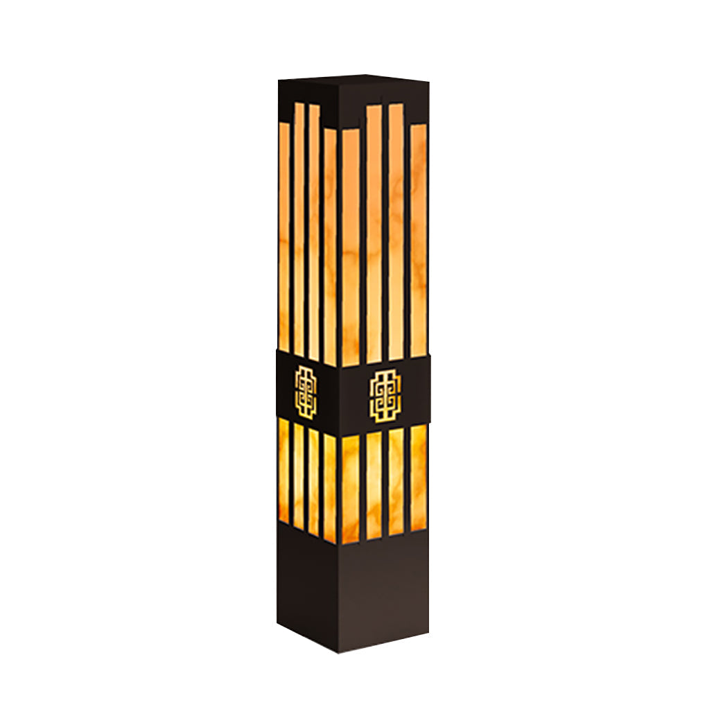 Rectangular Outdoor Garden Lights with Streak Cut Design Elegant Landscape Bollard Lights - Lamp Outdoor