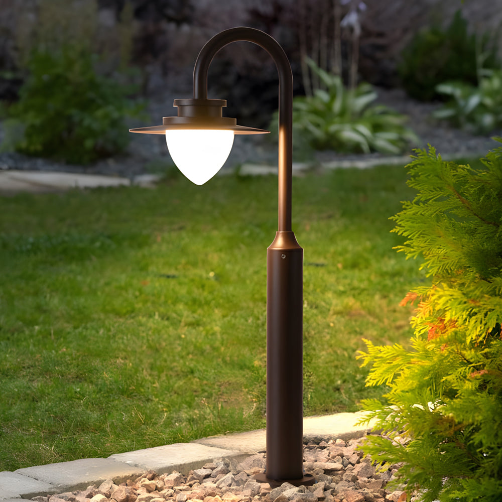 Minimalist Nordic Arc Arm LED Lawn Lamp Durable Outdoor Post Lighting - Lamp Outdoor
