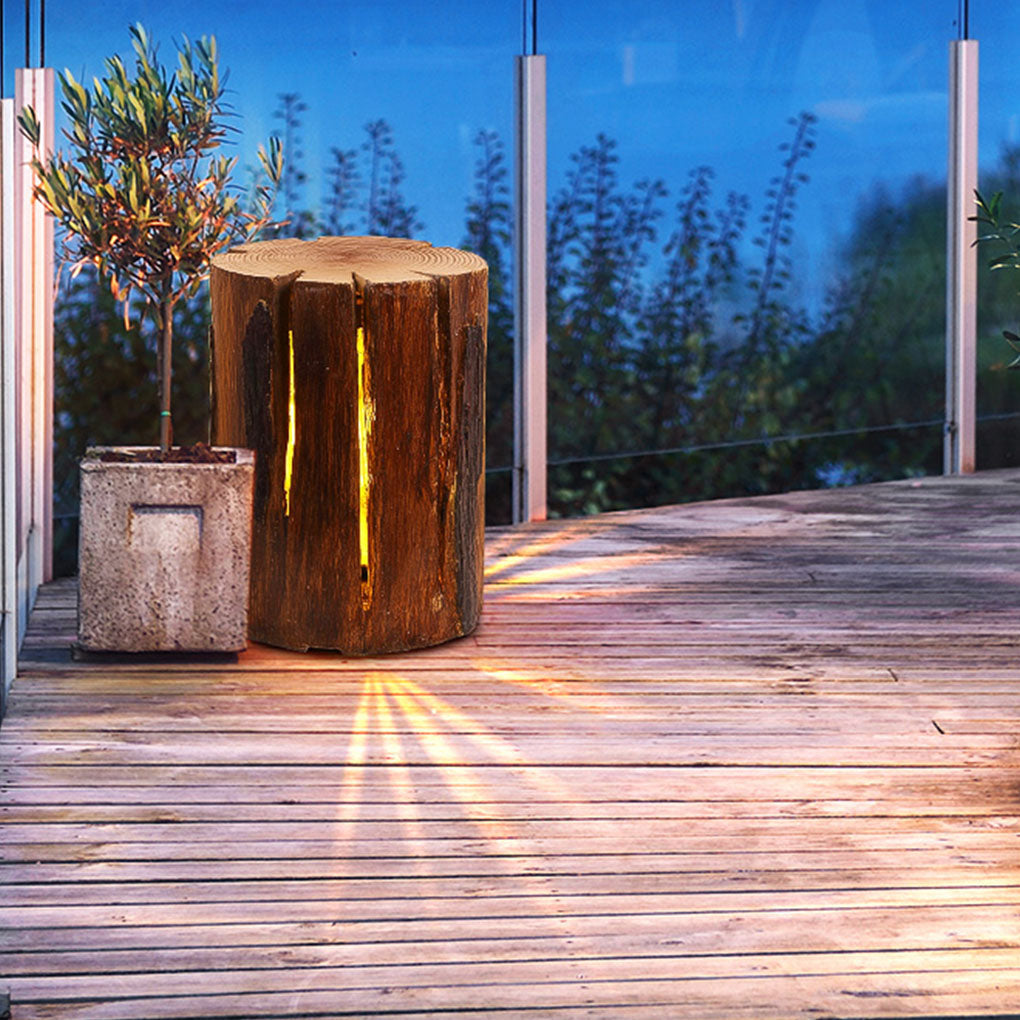 Resin Tree Stump Outdoor Light Rustic Decorative Garden Lawn LED Lamp - Lamp Outdoor