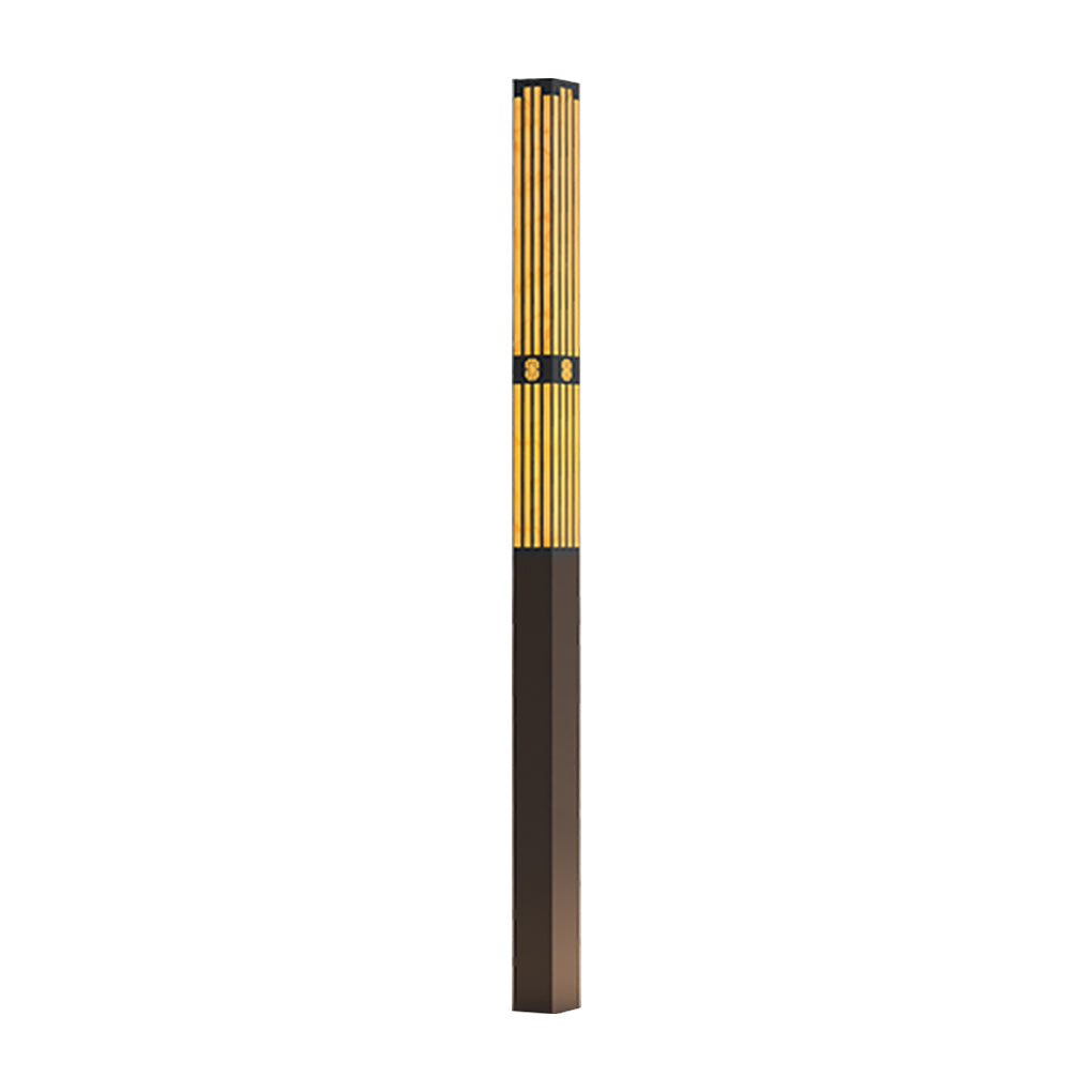 Rectangular Outdoor Garden Lights with Streak Cut Design Elegant Landscape Bollard Lights - Lamp Outdoor
