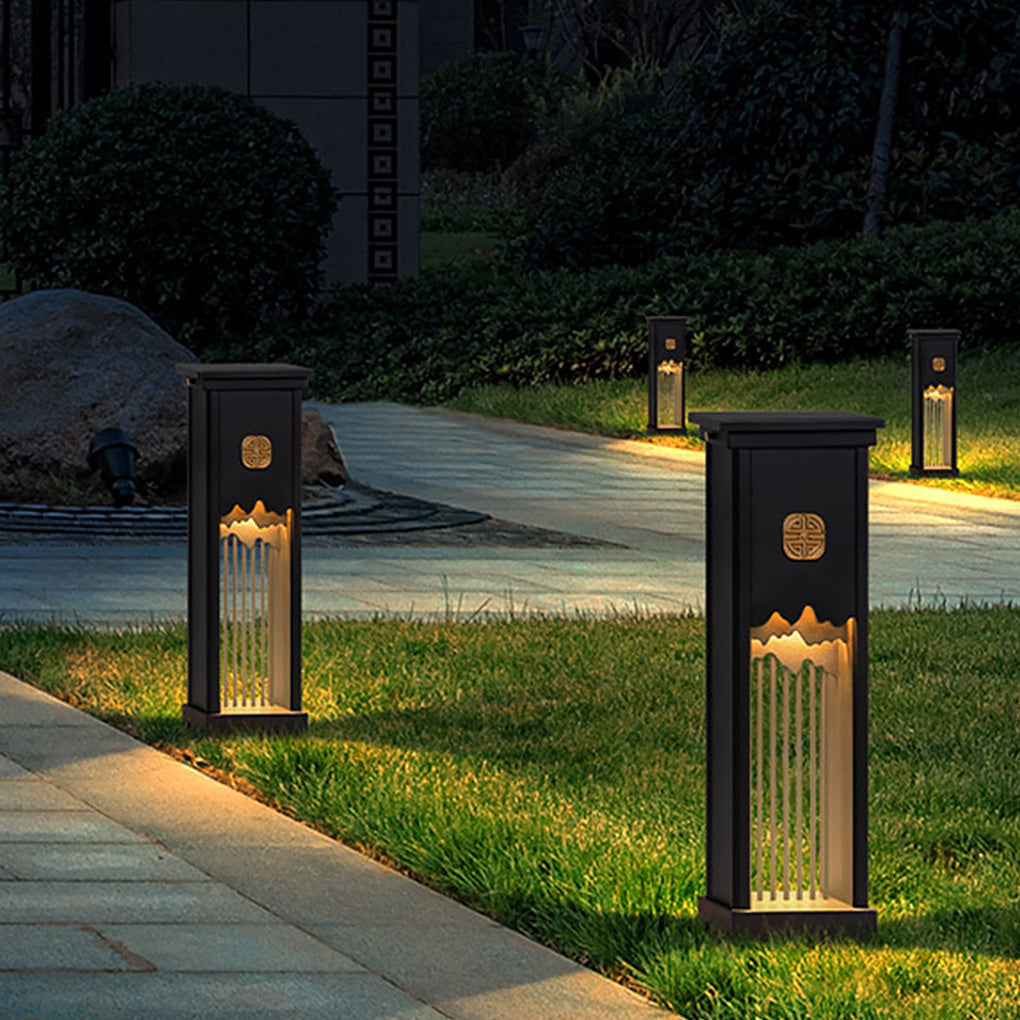 Elegant Outdoor LED Light with Artistic Cut Craft and Strip Design - Lamp Outdoor