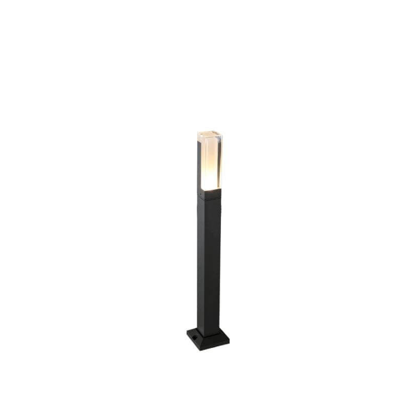 Sleek Cuboid Black Aluminum LED Bollard Lights Waterproof and Minimalist Design - Lamp Outdoor