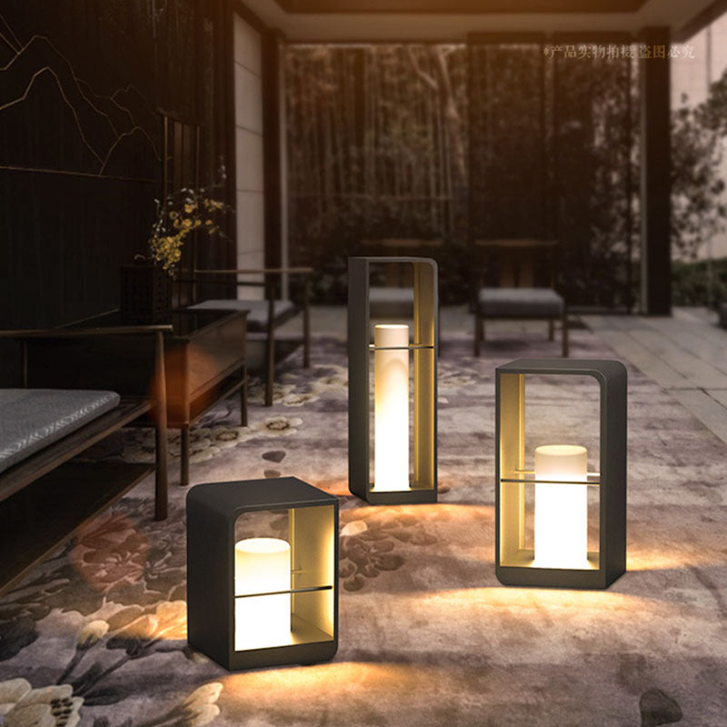 Ray Minimalist Cuboid Candle Outdoor Floor Lamp Garden - Lamp Outdoor