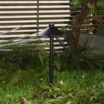 Drex Contemporary Metal Cap-Shaped Outdoor Path Light, Black - Lamp Outdoor