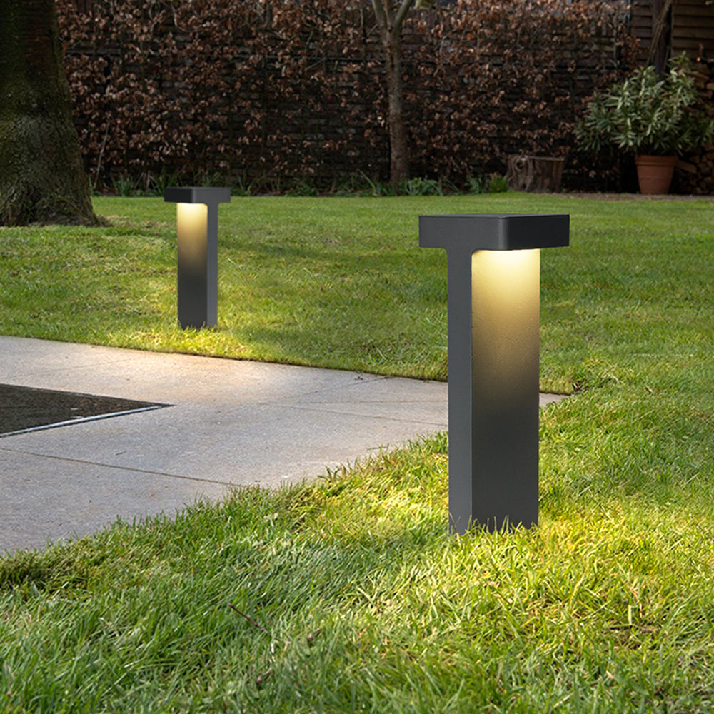 Ray Modern Metal T-Shaped Solar Outdoor Path Light - Lamp Outdoor