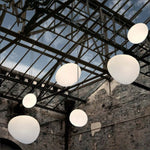 Elun Sleek Minimalist Floating Egg-shaped Glass Pendant Light - Lamp Outdoor
