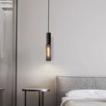 Xenith Industrial Cylindrical Pendant Light, Cement/Metal - Lamp Outdoor
