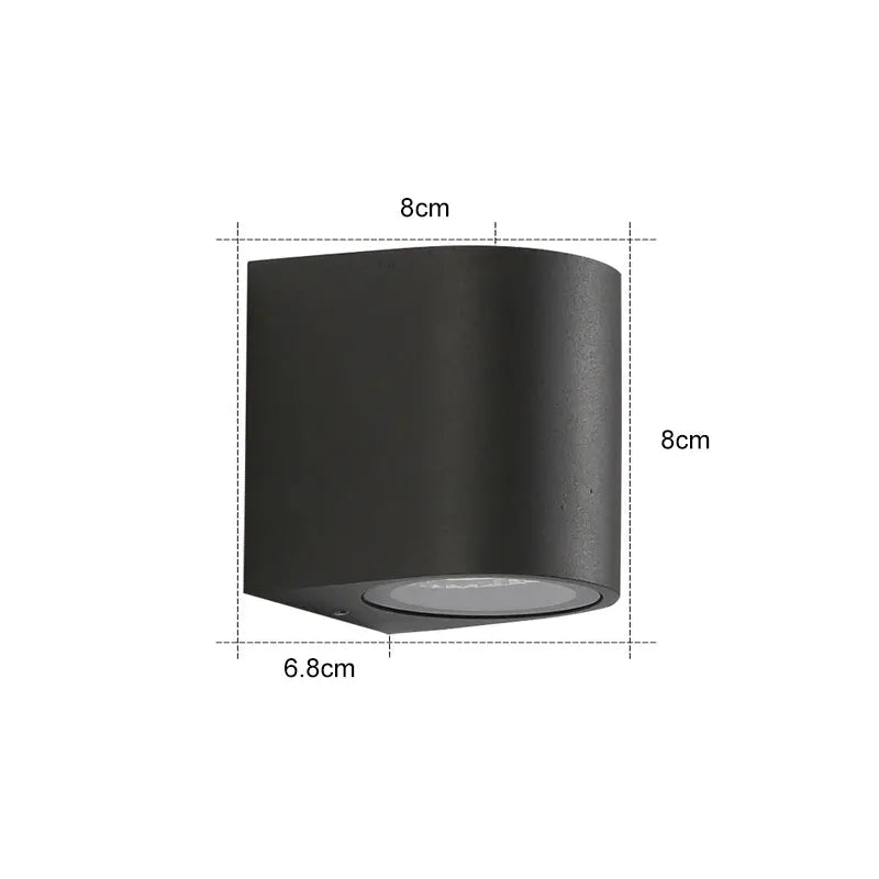 Tavon Minimalist Metal Square Outdoor Wall Lamp, Black - Lamp Outdoor