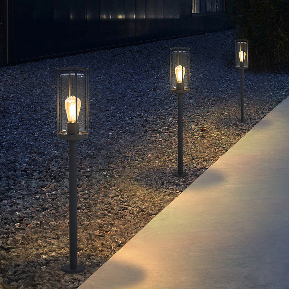 Ray Metal Cylindrical Lantern Shaped Solar Outdoor Path Light - Lamp Outdoor