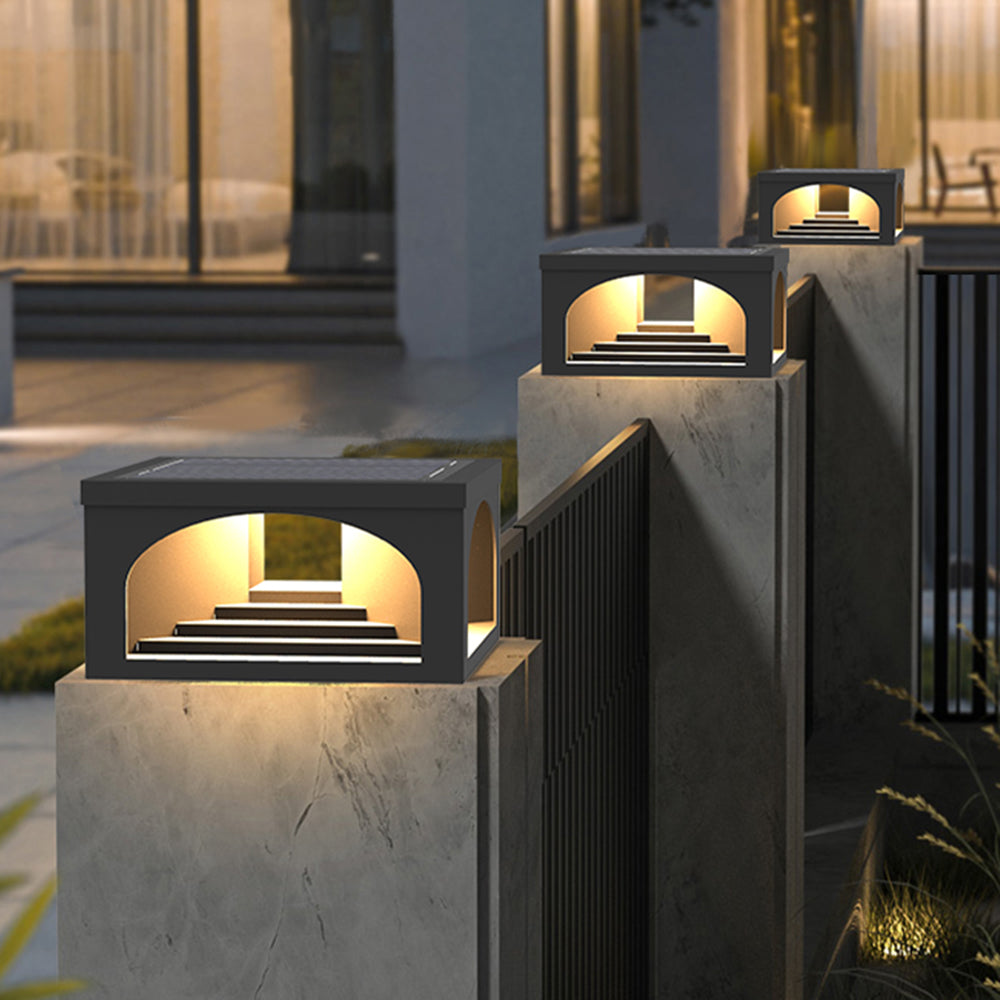 Ray Modern Stair Metal Solar Outdoor Pier-Mount Pillar Light - Lamp Outdoor