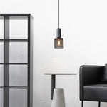 Xenith Industrial Cylindrical Pendant Light, Cement/Metal - Lamp Outdoor