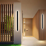 Arisha Minimalist Metal Linear Oval Outdoor Wall Lamp - Lamp Outdoor