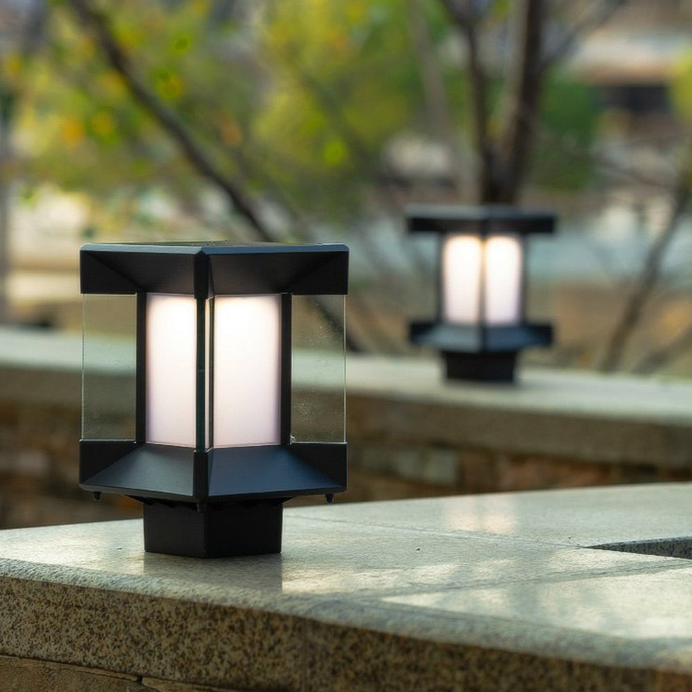 Ray Modern Rectangular Metal Glass Outdoor Lamp - - Lamp Outdoor
