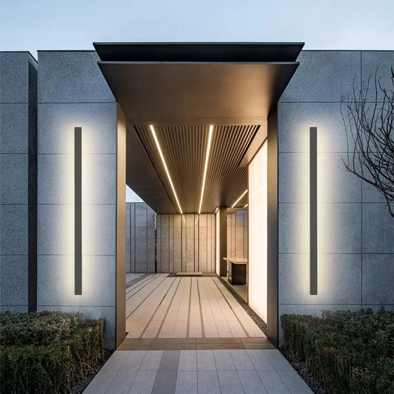 Arisha Sleek Minimalist Rimless Linear Metal Outdoor Wall Light - Lamp Outdoor