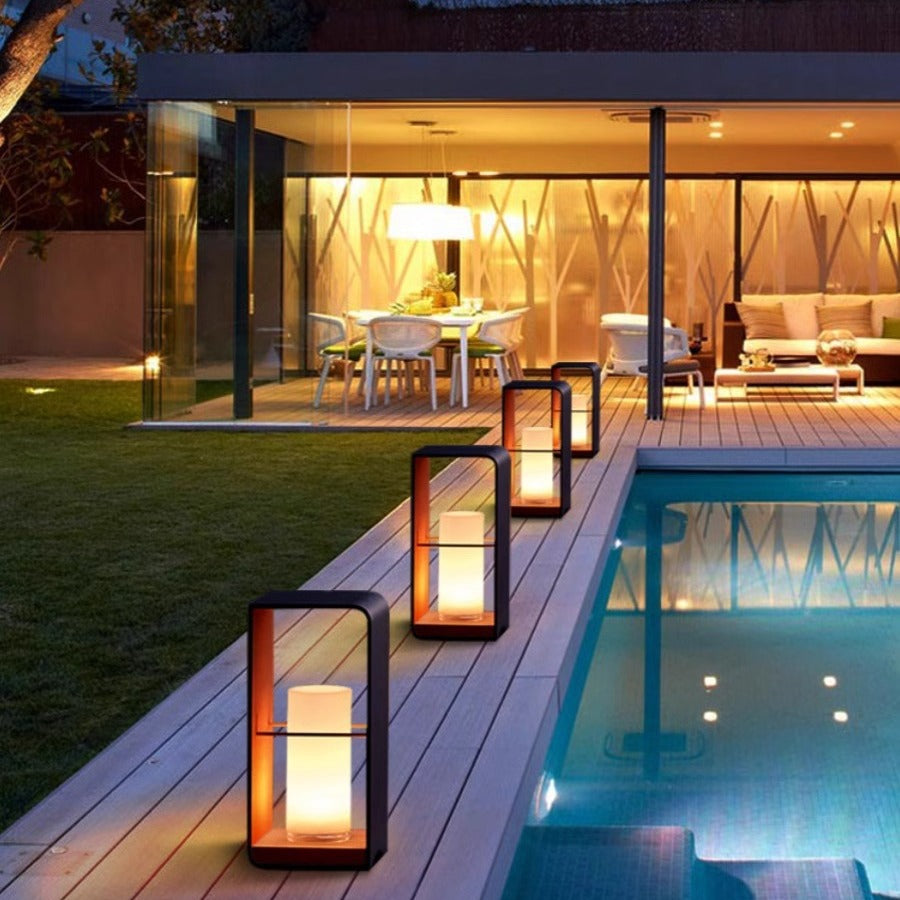 Ray Minimalist Cuboid Candle Outdoor Floor Lamp Garden - Lamp Outdoor