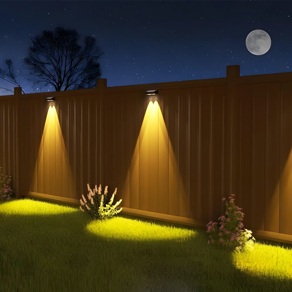 Solar-Powered outdoor square wall lights Waterproof Multi-Color Ambient - Lamp Outdoor