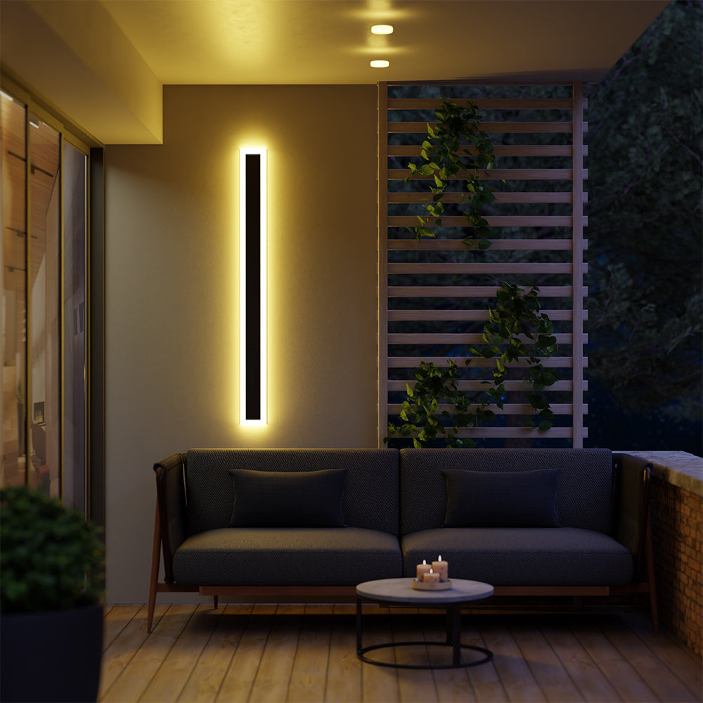 Arisha Radiation Linear Metal Acrylic Outdoor Wall Lamp Garden Corridor - Lamp Outdoor