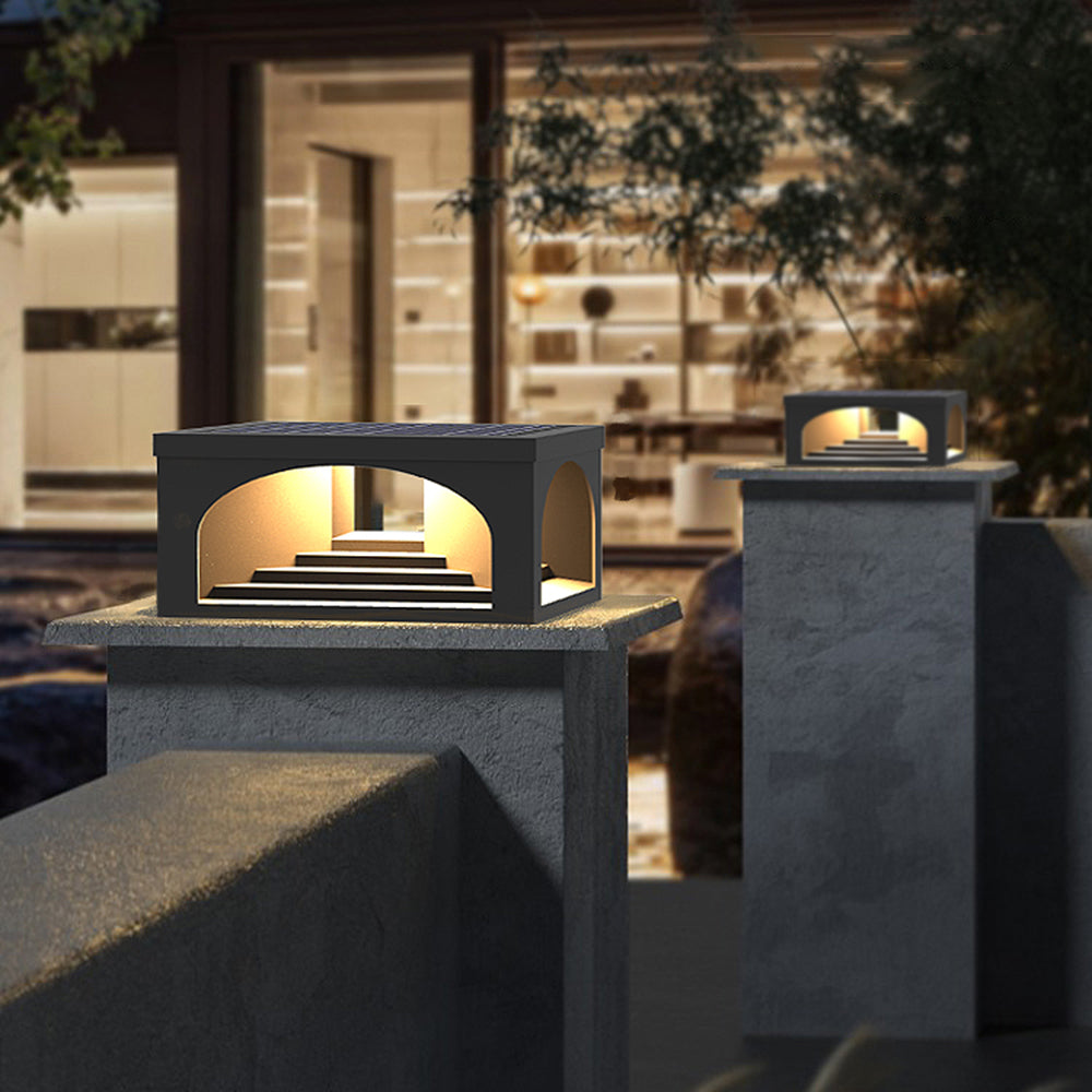 Ray Modern Stair Metal Solar Outdoor Pier-Mount Pillar Light - Lamp Outdoor